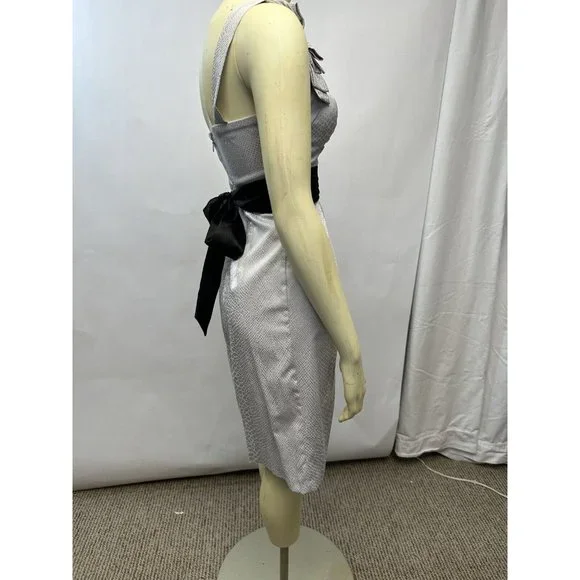 DB Studio White Stretch‎ Light Gray Dress Size 2 - Picture 8 of 11